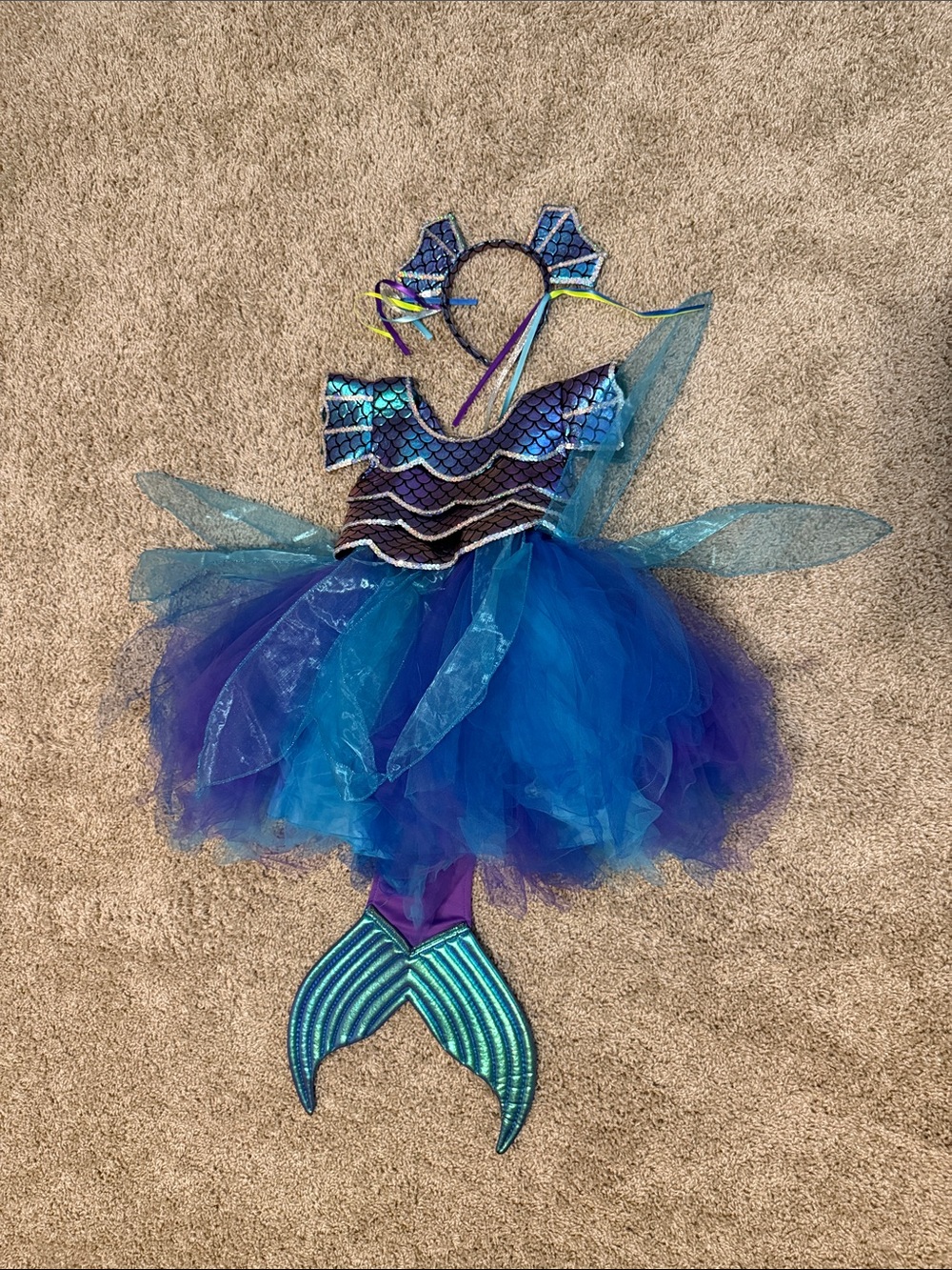 Girls Blue & Purple Mermaid Tutu Costume - Kids